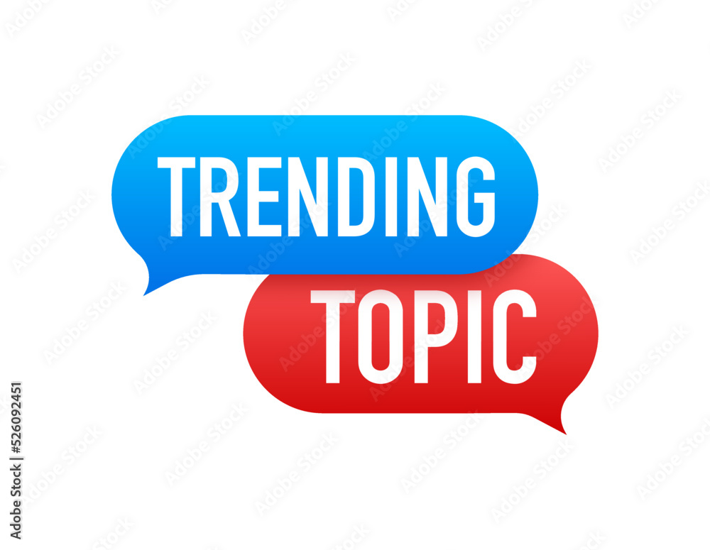 Trending topic icon badge. Ready for use in web or print design. Banner design. Trend vector illustration Trending topic icon badge. Ready for use in web or print design. Banner design. Trend vector illustration