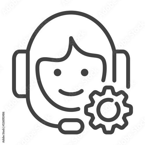 Technical support Thin Line Icon. Outline Icon. Editable Stroke.