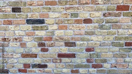 old brick wall of church in Franeker, the Netherlands