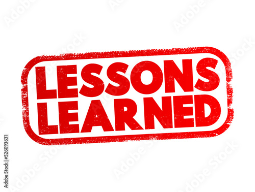 Lessons Learned text stamp, concept background