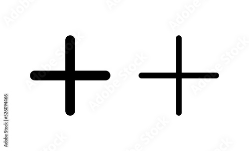 Plus icon vector. Add plus sign and symbol