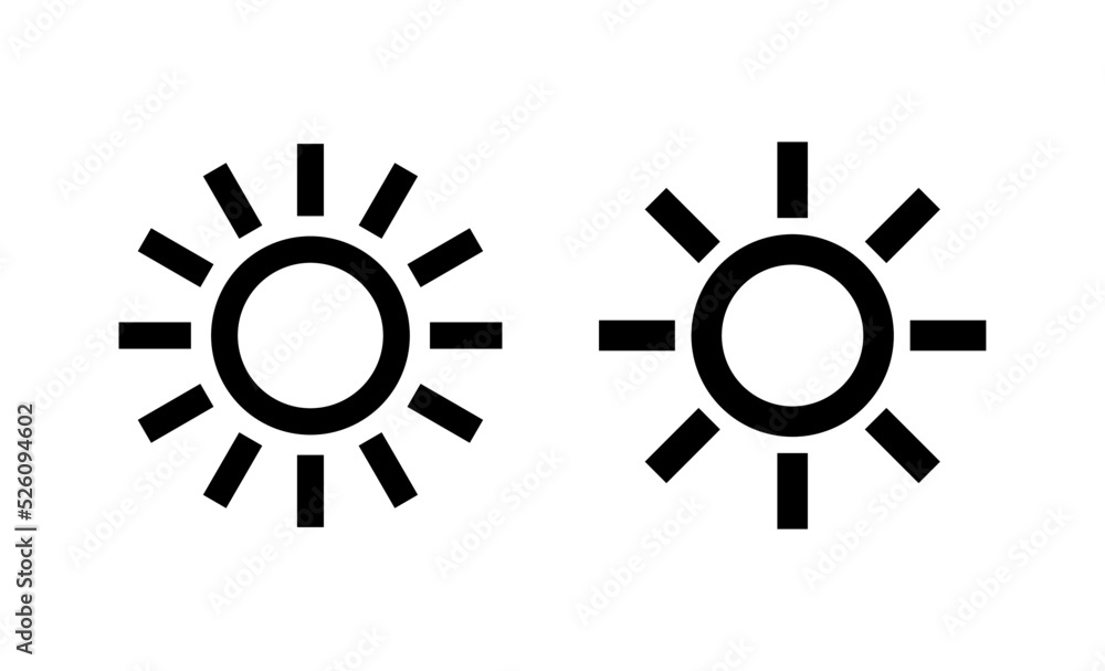Sun icon vector. Brightness sign and symbol Sun icon vector. Brightness sign and symbol