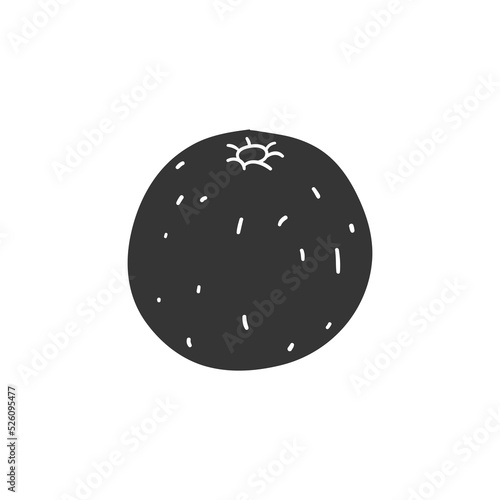 Mandarin Icon Silhouette Illustration. Tangerine Vector Graphic Pictogram Symbol Clip Art. Doodle Sketch Black Sign.