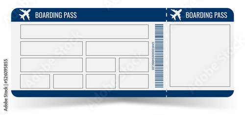 Boarding pass blank ticket template. Concert ticket, lottery coupons. Vector coupon	