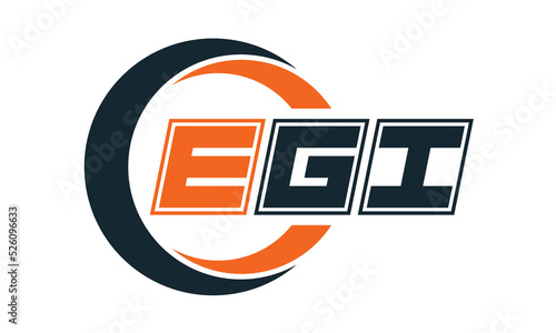 EGI three-letter circle logo design. custom font logo vector template | abstract logo | word mark logo | letter mark logo | business logo | minimalist logo | font logo |