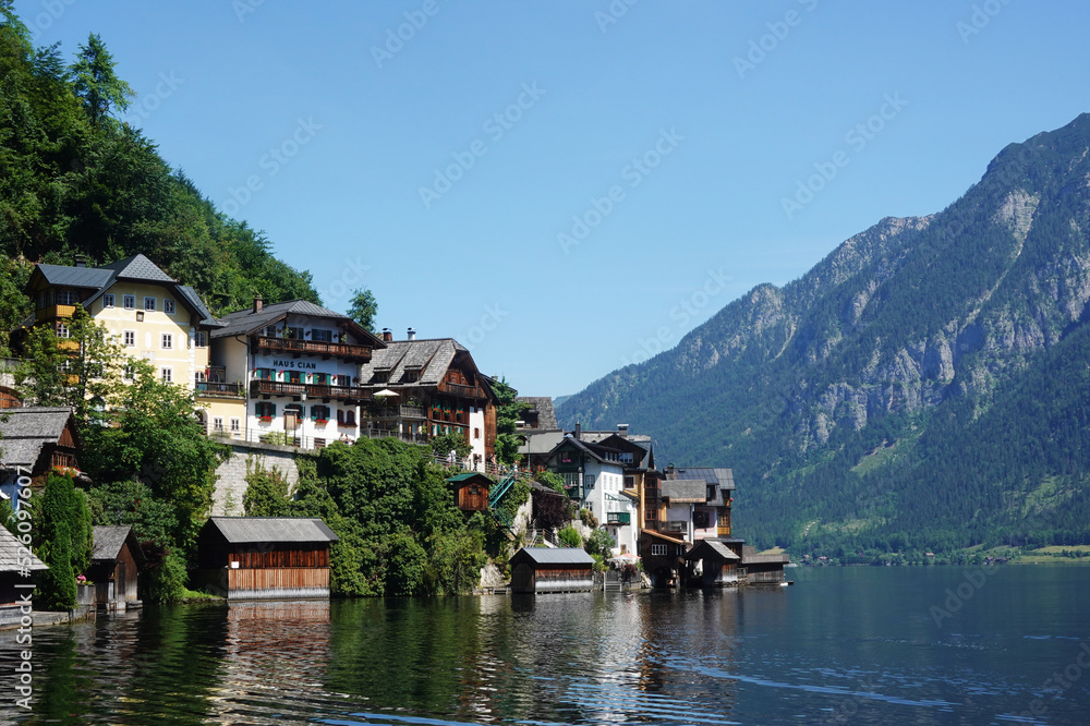 Hallstaetter lake in Upper Austria, the Austrian Alps	