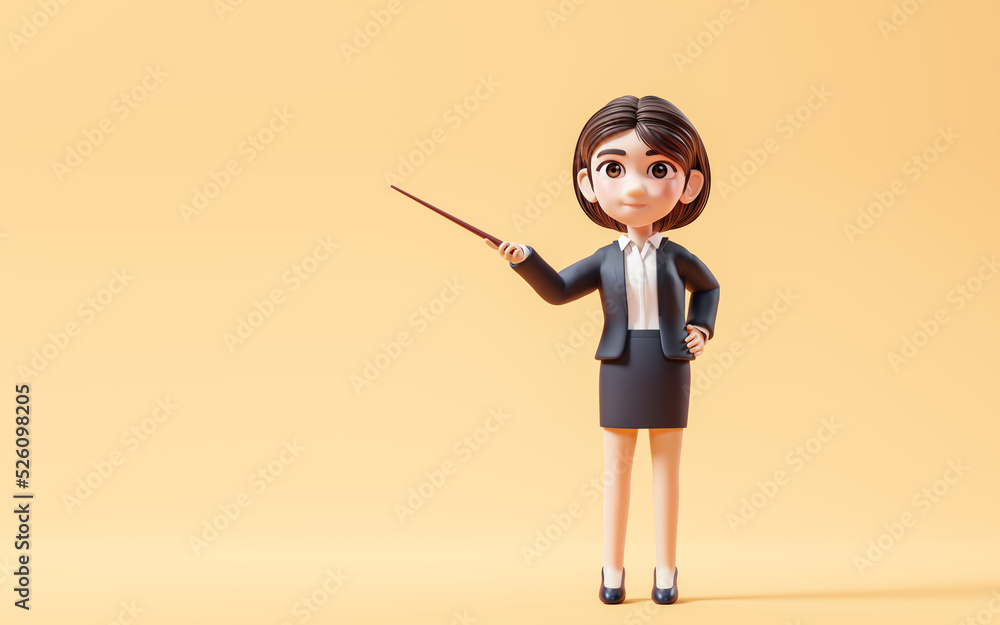 Short hair business girl with suit jacket, 3d rendering. Short hair business girl with suit jacket, 3d rendering.