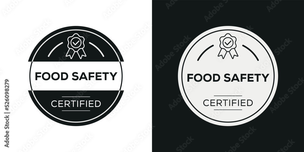 Creative (Food safety) Certified badge, vector illustration.