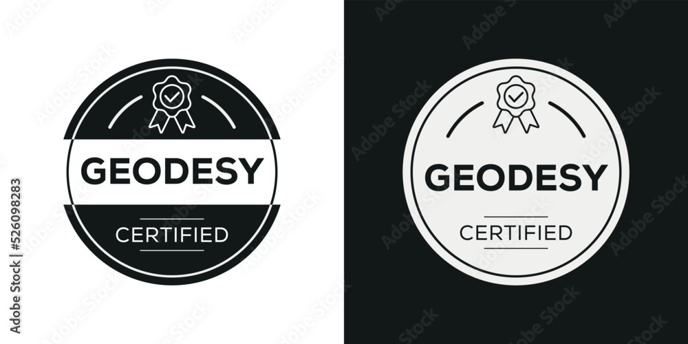 Obraz premium Creative (Geodesy) Certified badge, vector illustration.
