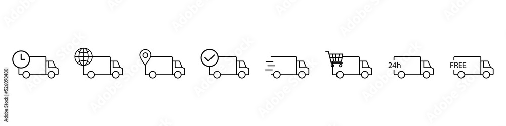Delivery car icon line style