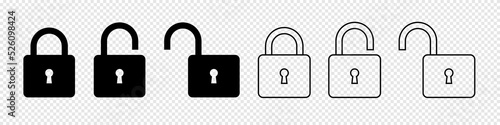 Lock icon set simple design photo