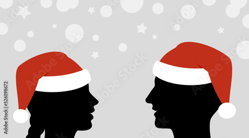 Young people with santa hats