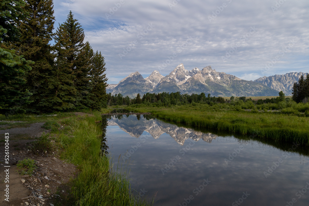 Scenic Reflection Landscape in the Tetons in Summer Scenic Reflection Landscape in the Tetons in Summer