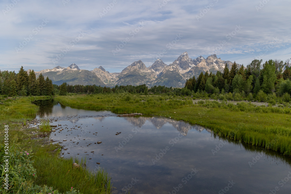 Scenic Reflection Landscape in the Tetons in Summer