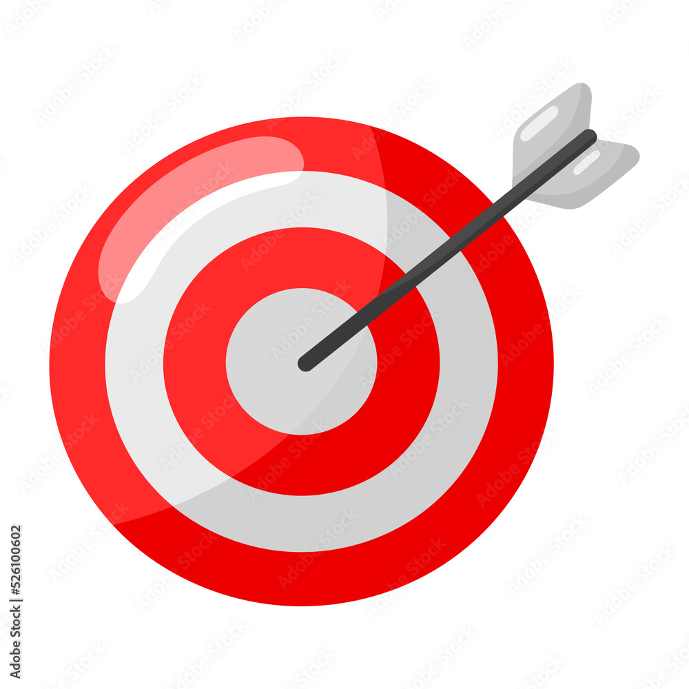 Target with an arrow flat icon Target with an arrow flat icon