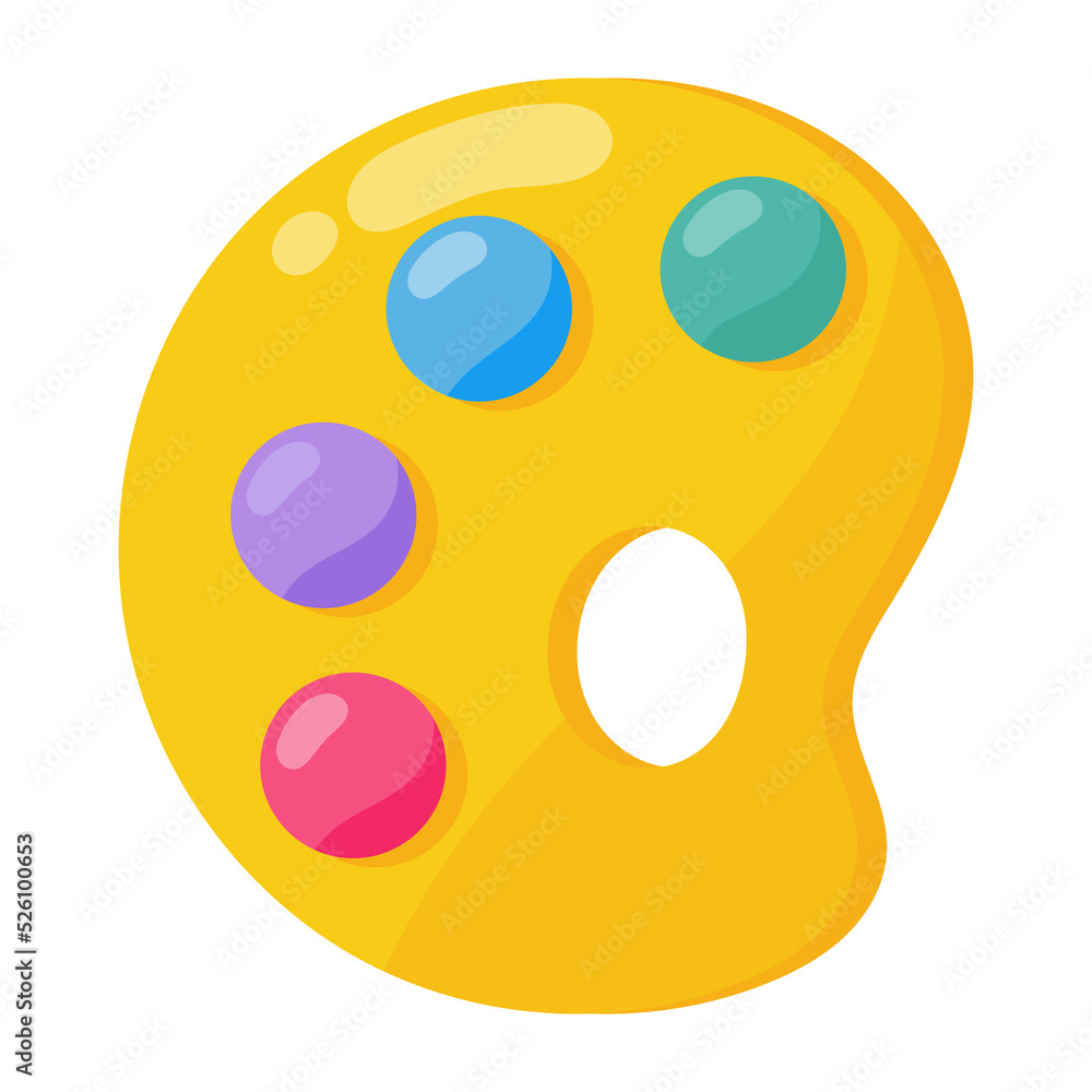 Fototapeta premium Art Palette Icon with Color Paints.