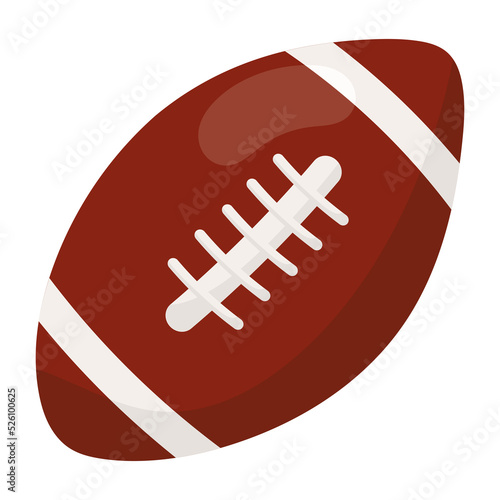 Brown rugby ball icon.