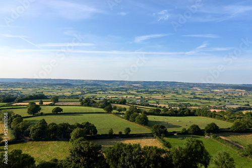 View from the Glastonbury Tor, mid-summer in the UK