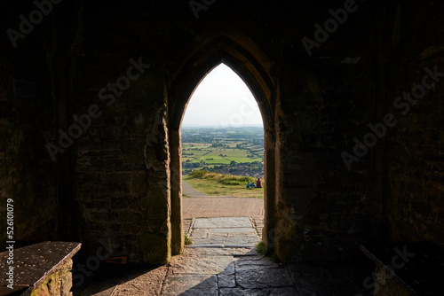 View from the Glastonbury Tor  mid-summer in the UK