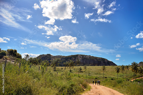 mountain landscape with blue sky and clouds, Araruna, Pb, Paraíba, Brazil, brazilian trails, travels in brazil, northeastern brazil, natural landscapes, brazilian natural landscapes