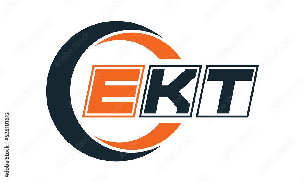 Ekt Grafika wektorowa Stock: EKT three-letter circle logo design. custom ...