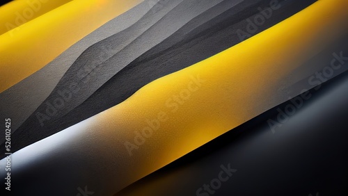 Draped metal plate with yellow color. 3D render of grey steel texture with yellow color. Industrial backdrop. Fabric material wallpaper. Clean mordern chrome background.