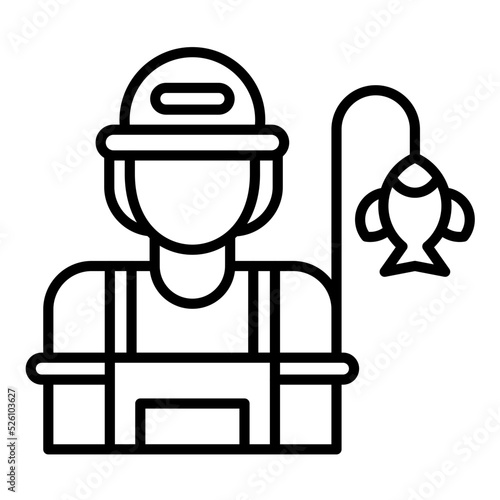 Fisherwoman Line Icon