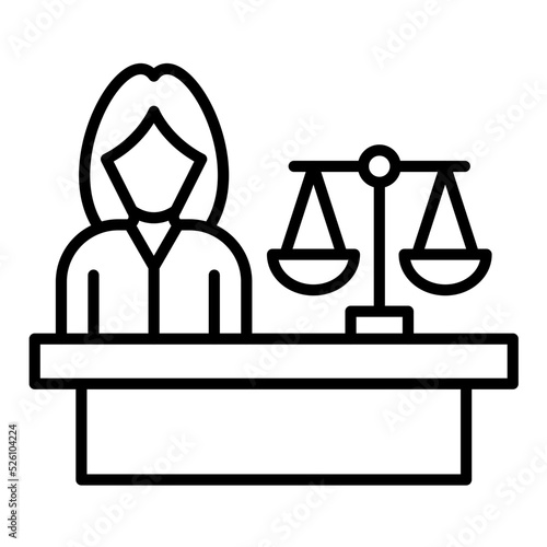 Plaintiff Female Line Icon