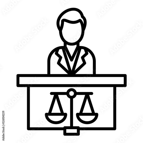Prosecutor Male Line Icon