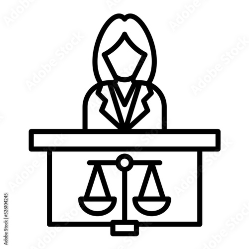 Prosecutor Female Line Icon