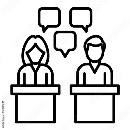 Public Debate Line Icon