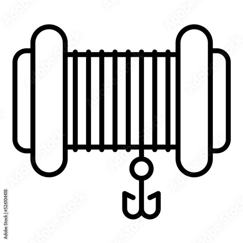 Fishing Line and Hook Line Icon