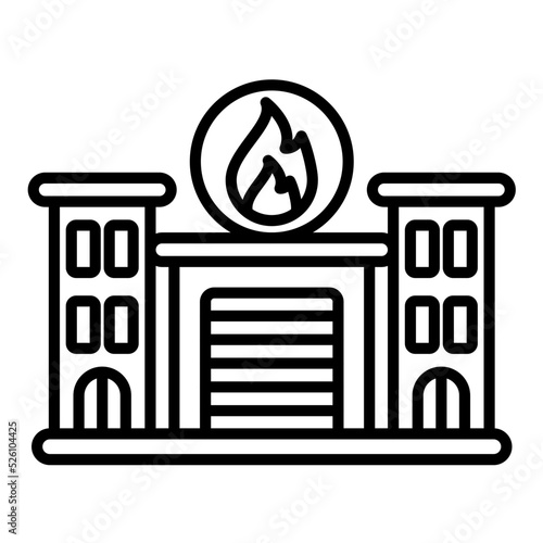 Building Fire Line Icon