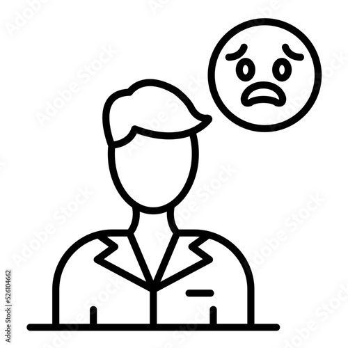 Afraid Line Icon