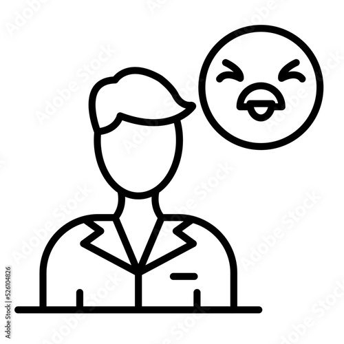 Disgusted Line Icon