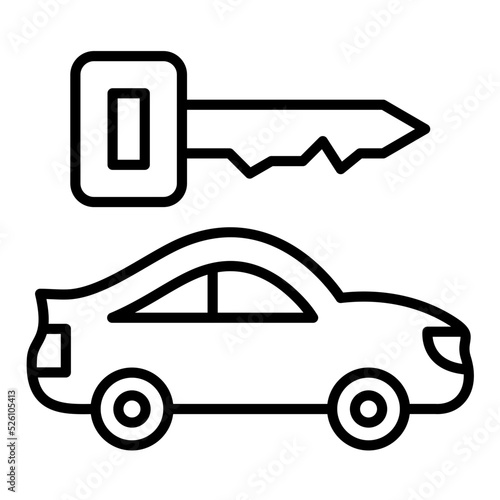 Car Rental Line Icon