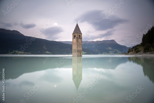 Reschensee versunkener Turm photo