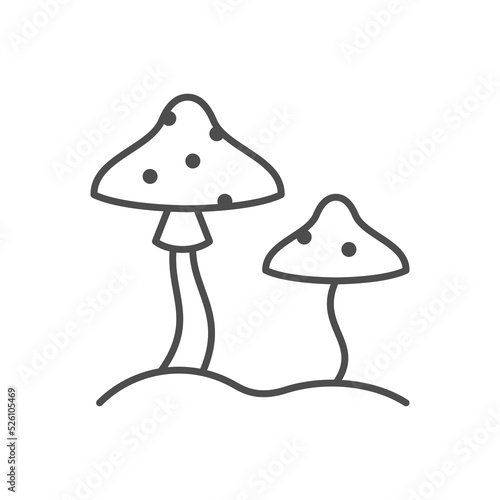 Toadstool or mushroom line icon