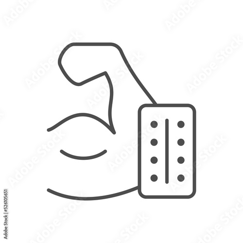 Anabolic steroids line outline icon