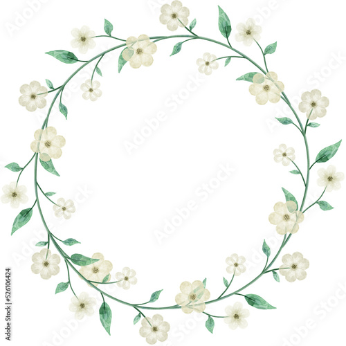 Watercolor floral WREATH png with transparent background