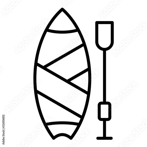 Paddleboarding Line Icon