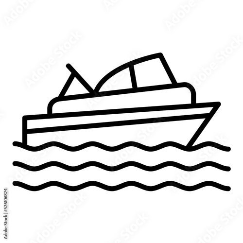 Powerboat Racing Line Icon