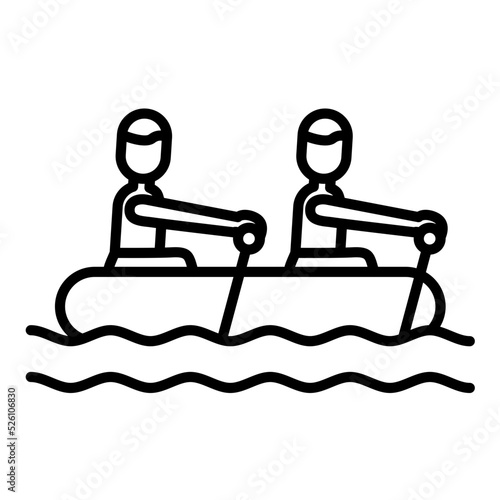 Rafting Line Icon