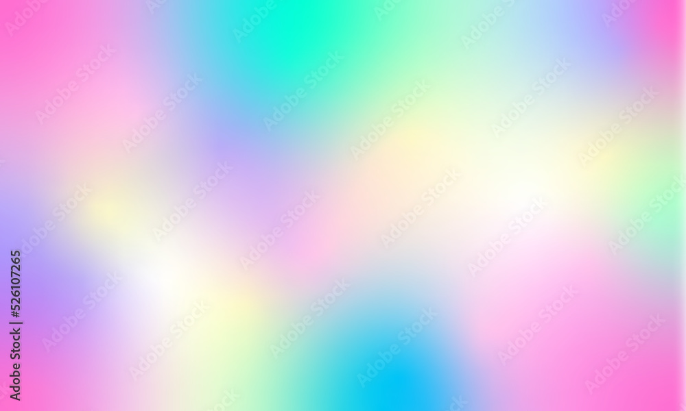 Holographic abstract background. Unicorn colorful background, rainbow pattern. Holographic gradient neon vector illustration.