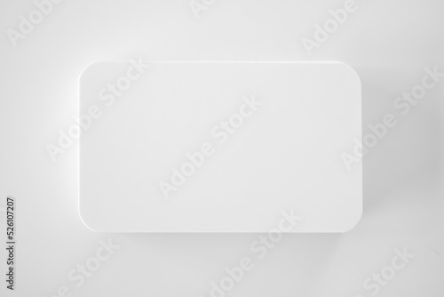 Mockup white business card on white background