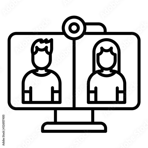 Video Conferencing Line Icon