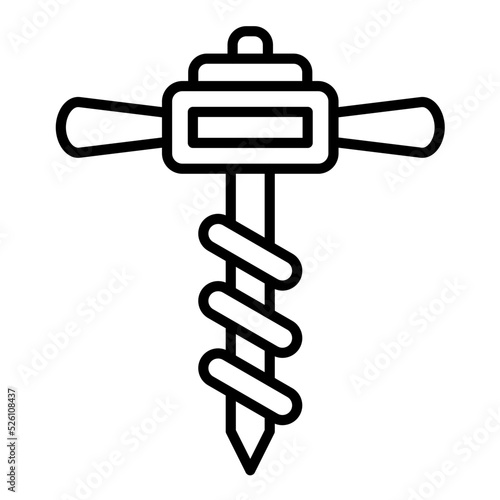 Drain Auger Line Icon