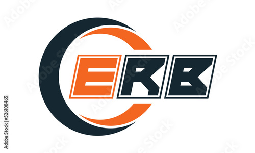 ERB three-letter circle logo design. custom font logo vector template | abstract logo | word mark logo | letter mark logo | business logo | minimalist logo | font logo |