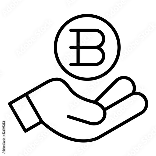 Cryptocurrency Investment Line Icon