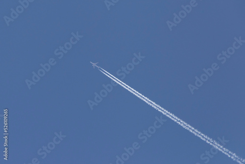aircraft flying in a clear blue sky